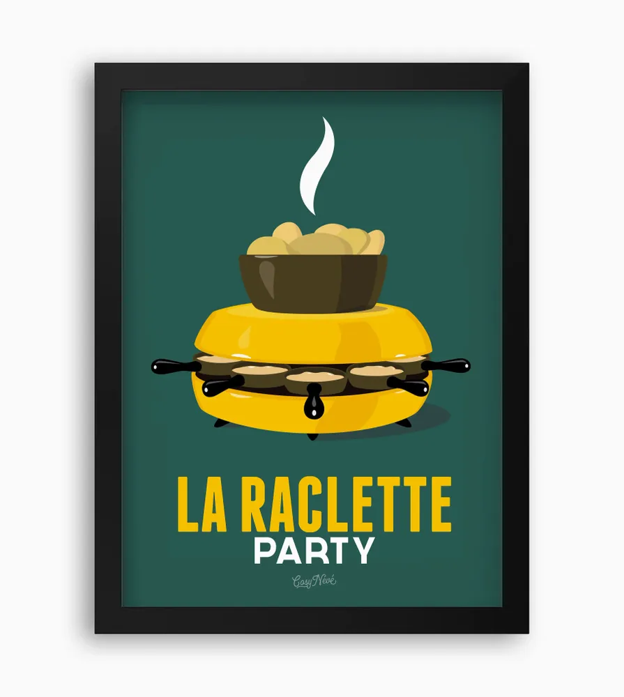 Poster - Framed poster La Raclette : Verte - COSYNÉVÉ - MOUNTAIN POSTERS