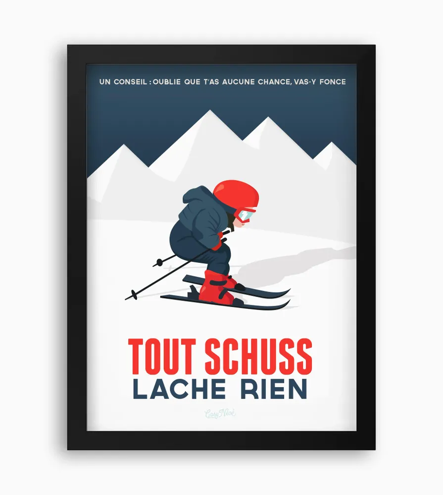 Poster - Framed poster Tout Schuss - COSYNÉVÉ - MOUNTAIN POSTERS