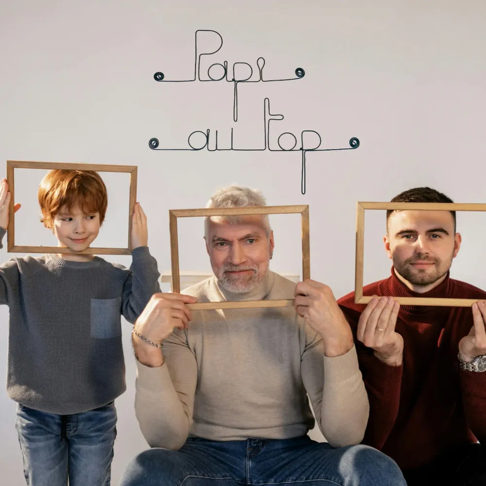 Other wall decoration - Wire Wall Decoration\" Grandpa at the top\ "” - to pin - BIJOUX DE MUR