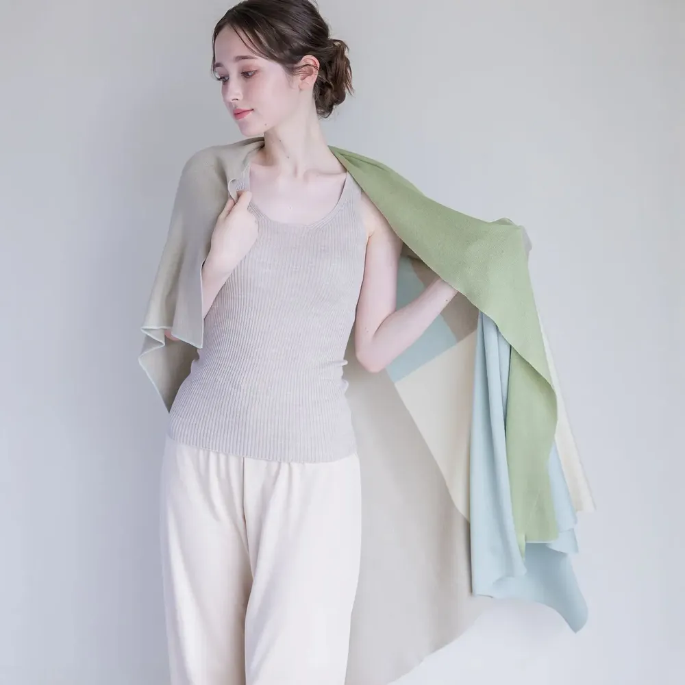 Scarves - Silk blancket with block design - KOHARU