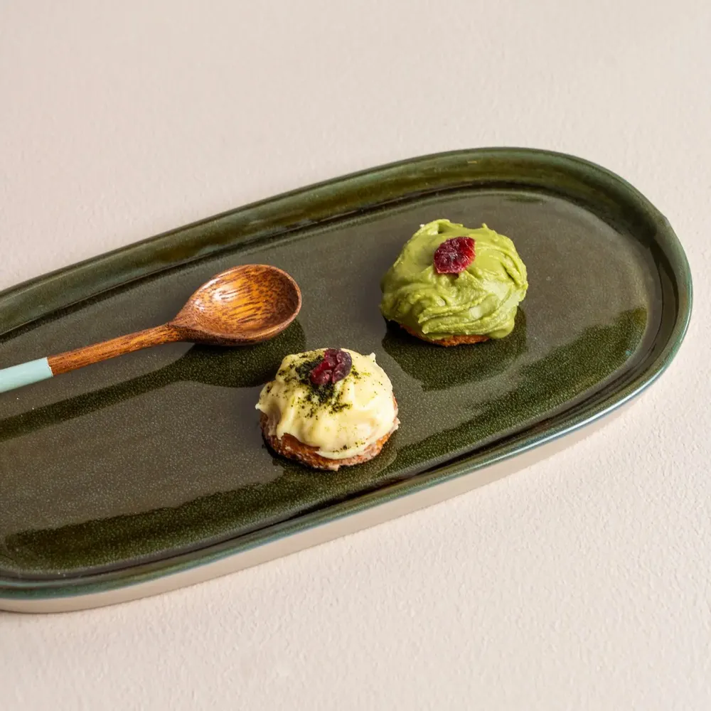 Platter and bowls - Tray ellipse stoneware - KINTA
