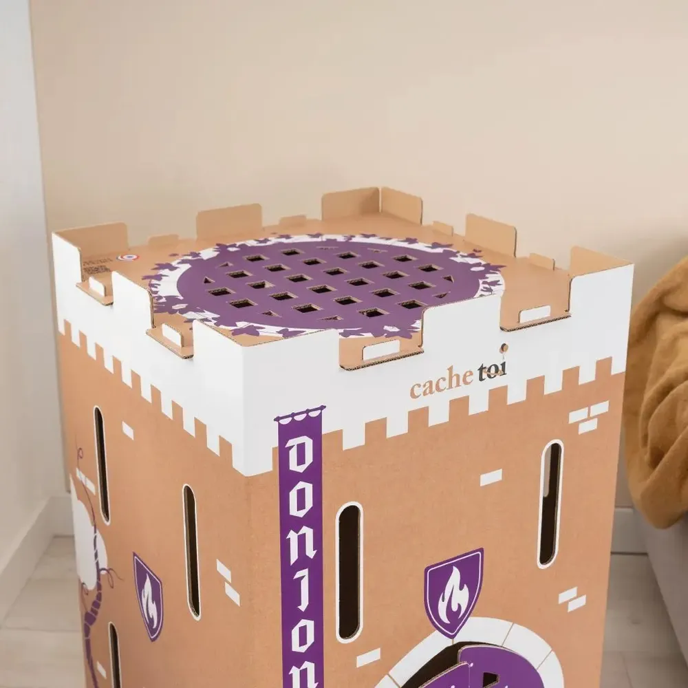 Design objects - Foldable cardboard playhouse made in France – DONJON / CACHE TOI - CACHETOI
