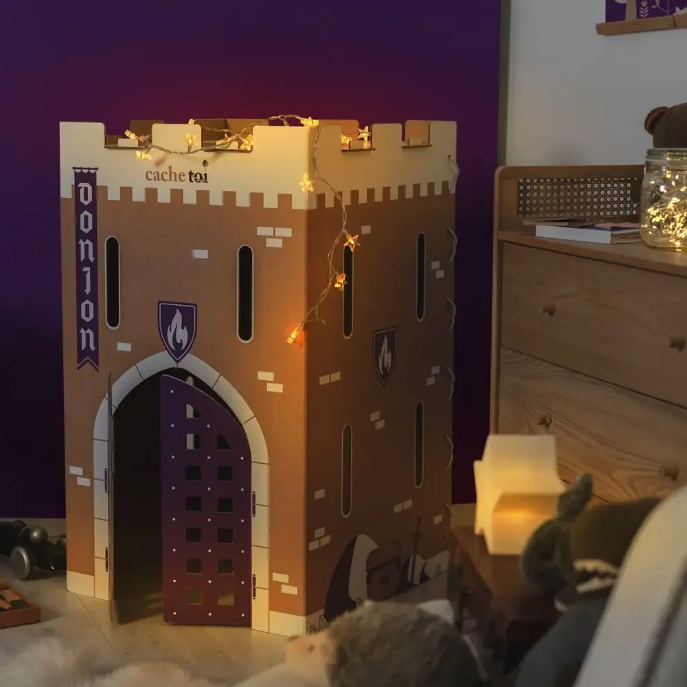 Design objects - Foldable cardboard playhouse made in France – DONJON / CACHE TOI - CACHETOI