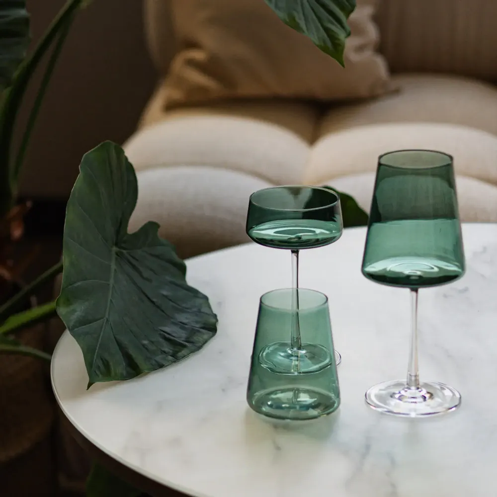 Glass - VidaMartini Malachit Colored Champagne Glass - 6 pieces 230 ml - PEKALLA CRISTAL GLASS