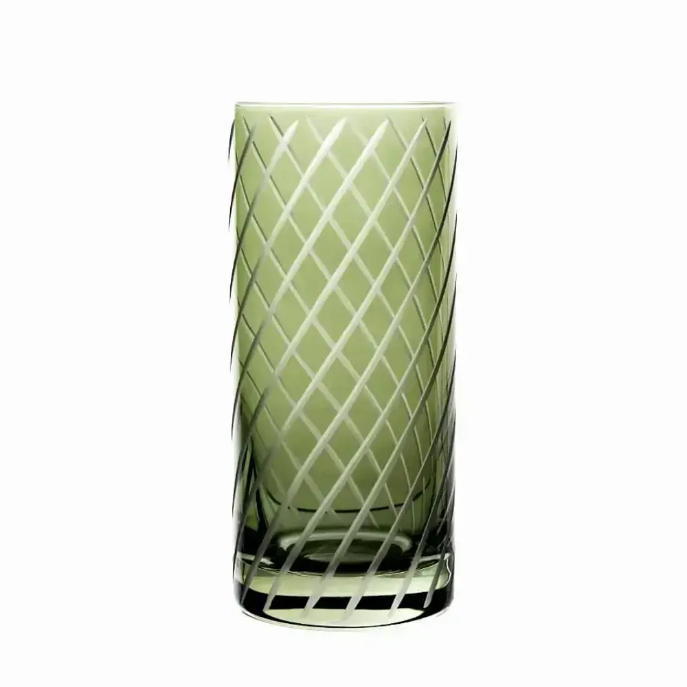 Verres - Gratia verres en cristal à eau / boissons Olive - 6 pièces 350 ml - PEKALLA CRISTAL GLASS