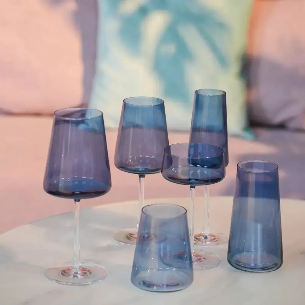 Glass - Vida Mist Coloured Cocktail / Water / Drinks Glass - 6 pieces 450 ml - PEKALLA CRISTAL GLASS