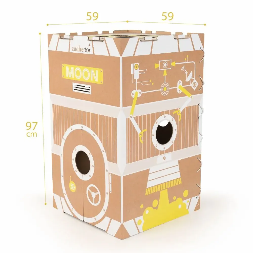 Design objects - Foldable cardboard playhouse made in France - MOON / CACHE TOI - CACHETOI