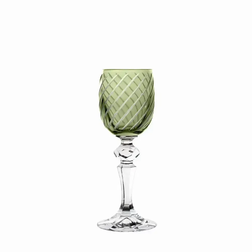Glass - Gratia Crystal Vodka Glasses Olive - 6 pieces 60 ml - PEKALLA CRISTAL GLASS