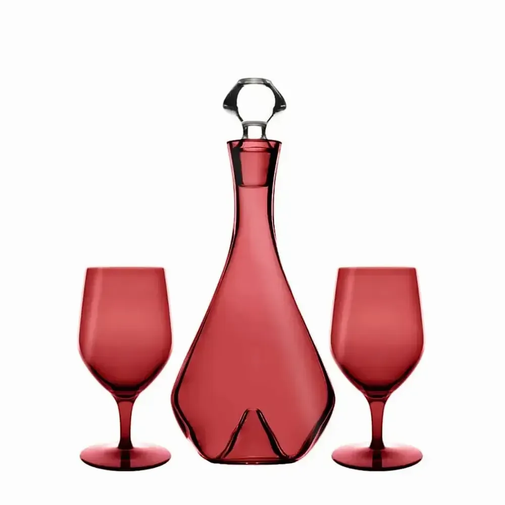 Carafes - Vispera Rosal Carafe and Water Cup Set - 2 pieces - PEKALLA CRISTAL GLASS