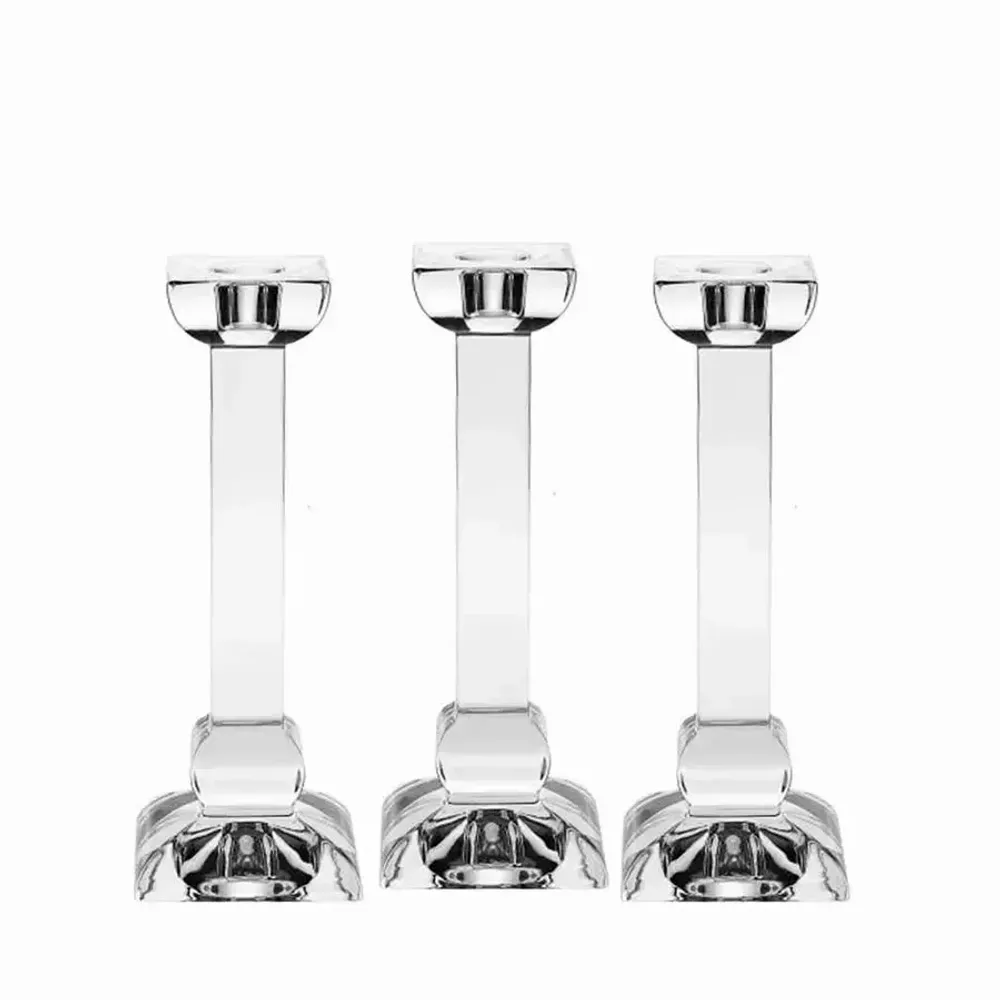 Crystal ware - Crystal Candlestick Set - 3 Pieces 20cm - PEKALLA CRISTAL GLASS
