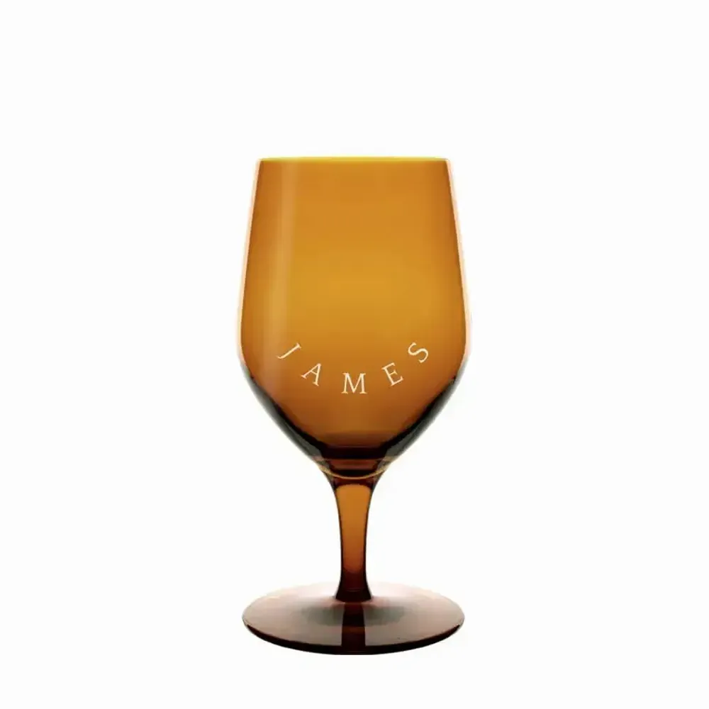 Verres - Vispera Verre à bière coloré Amber avec gravure - 1 pièce 450 ml - PEKALLA CRISTAL GLASS
