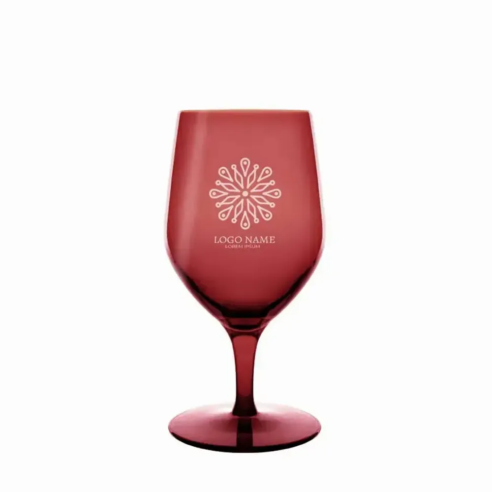 Glass - Vispera Rosal colored beer glass with logo engraving - 1 piece 450 ml - PEKALLA CRISTAL GLASS