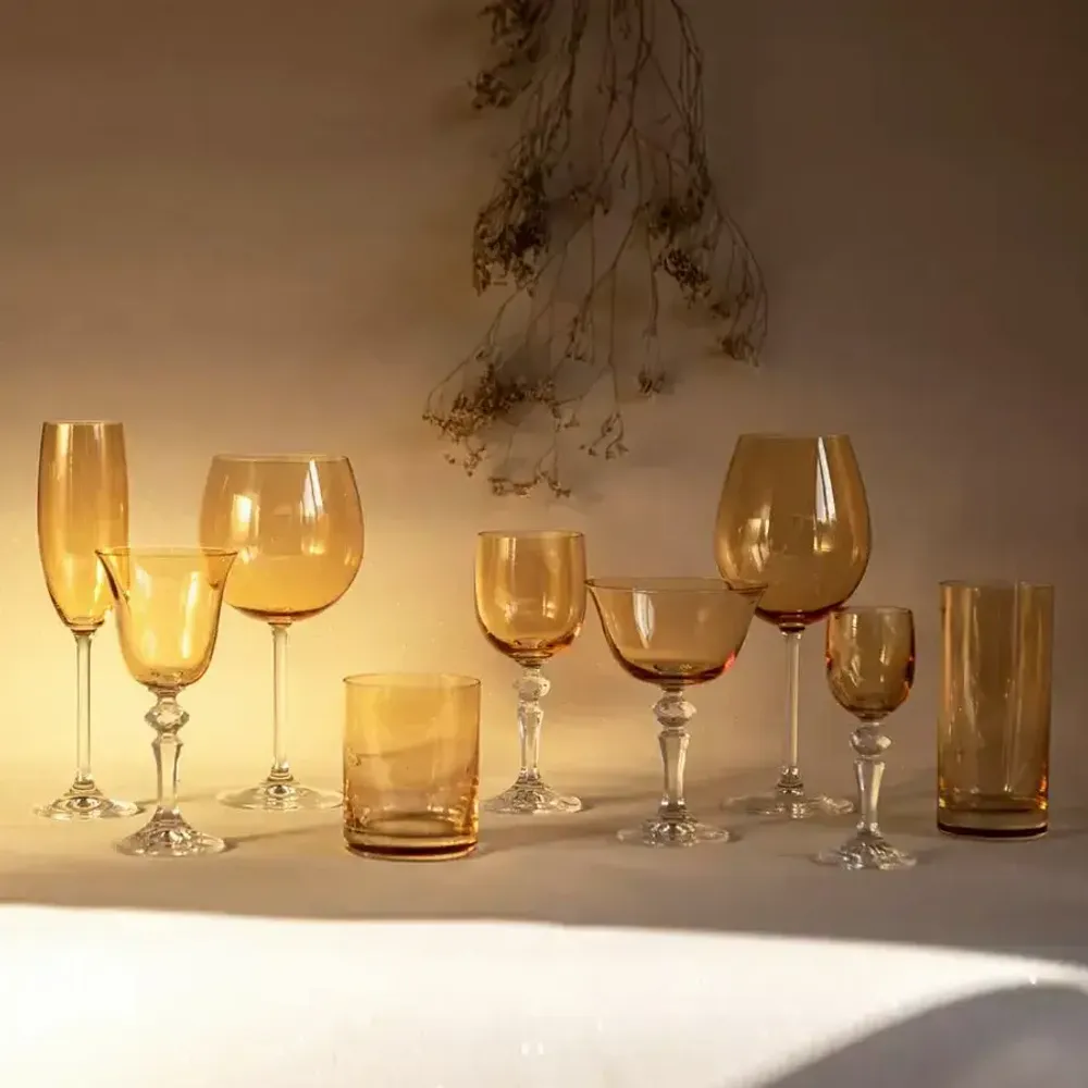 Glass - Kalatina Sunset Crystal Wine Glasses - 6 Pieces 170ml - PEKALLA CRISTAL GLASS