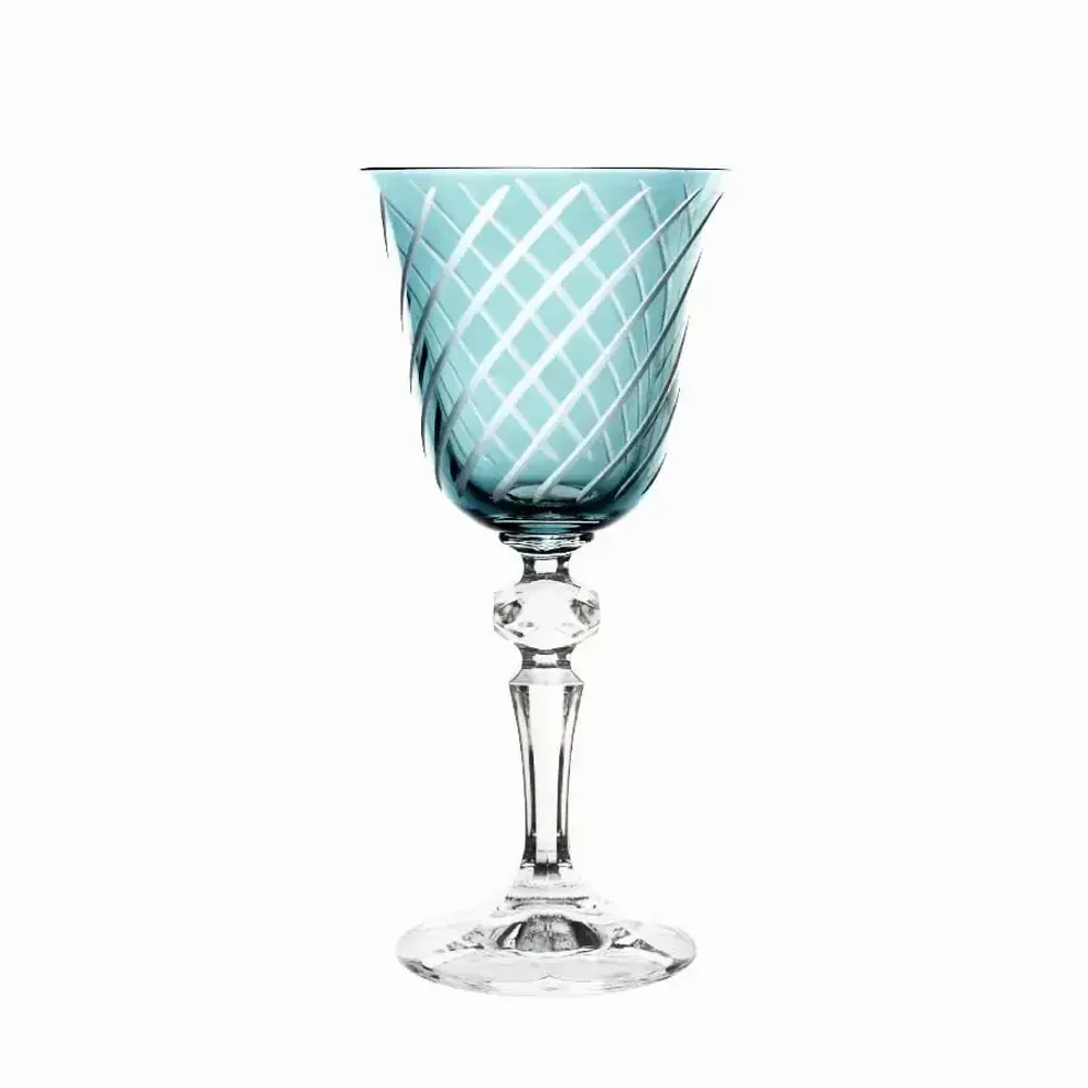 Glass - Gratia Aqua Crystal Wine Glasses - 6 Pieces 170ml - PEKALLA CRISTAL GLASS