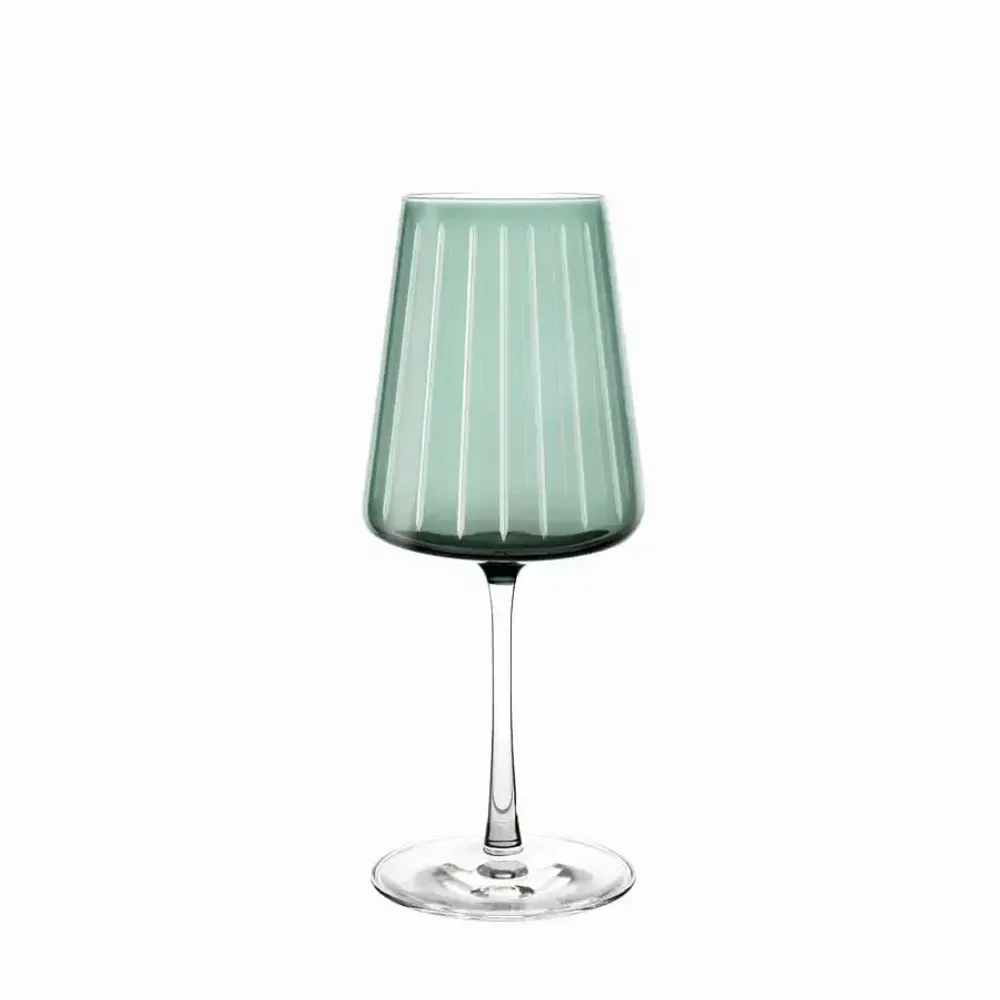 Verres - Vida Linea Verre à vin coloré Fresca Malachit - 1 pièce 400 ml - PEKALLA CRISTAL GLASS