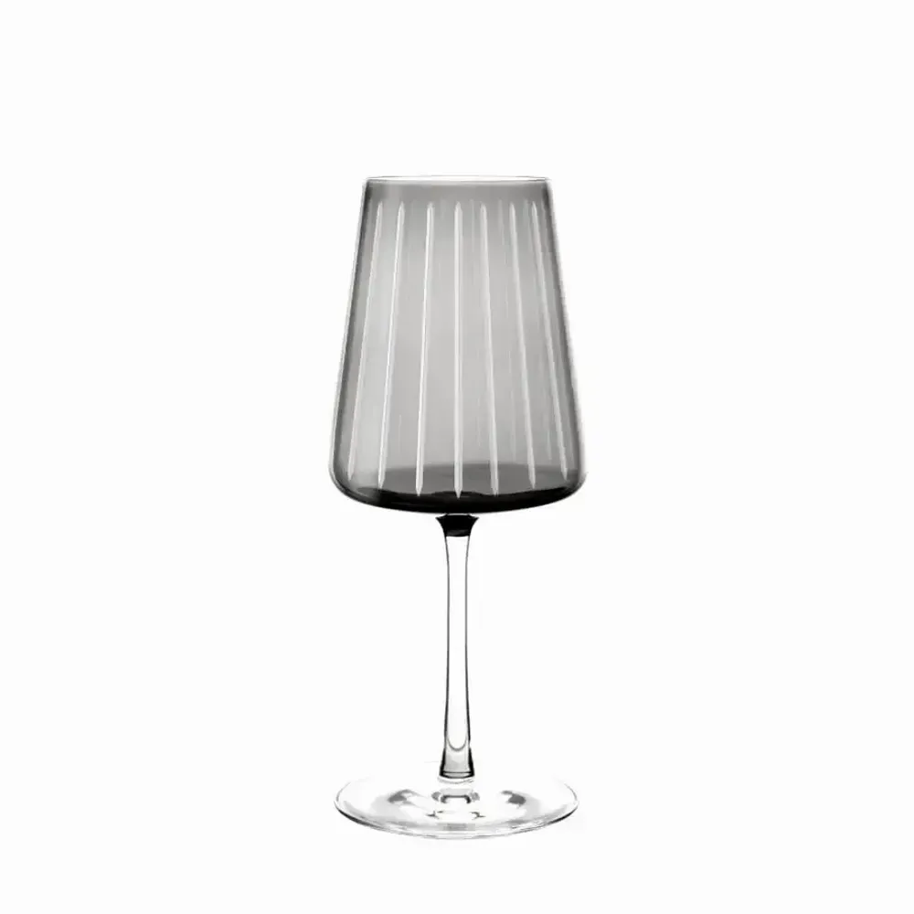 Glass - Vida Linea Colored Wine Glass Grey - 1 piece 400 ml - PEKALLA CRISTAL GLASS