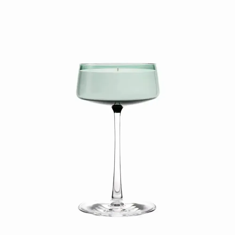 Candlesticks and candle holders - Vida Fresca Scented and colored soy candle on stand - PEKALLA CRISTAL GLASS