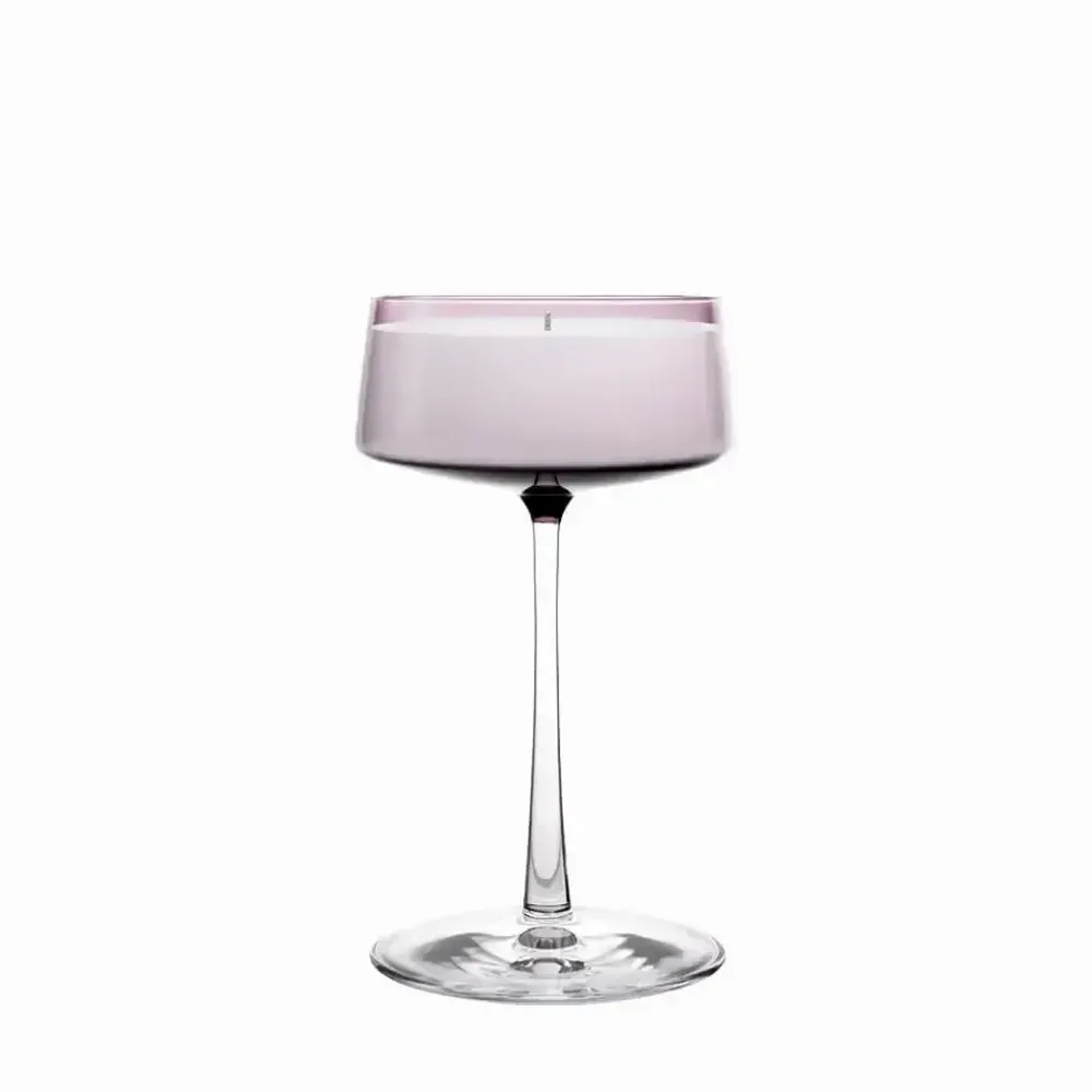 Candlesticks and candle holders - Vida Verbe Scented and colored soy candle on stand - PEKALLA CRISTAL GLASS