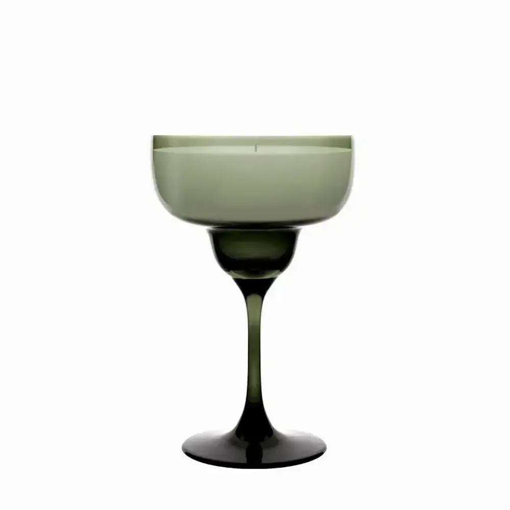 Candlesticks and candle holders - Vispera Verde Scented and colored soy candle on stand - PEKALLA CRISTAL GLASS