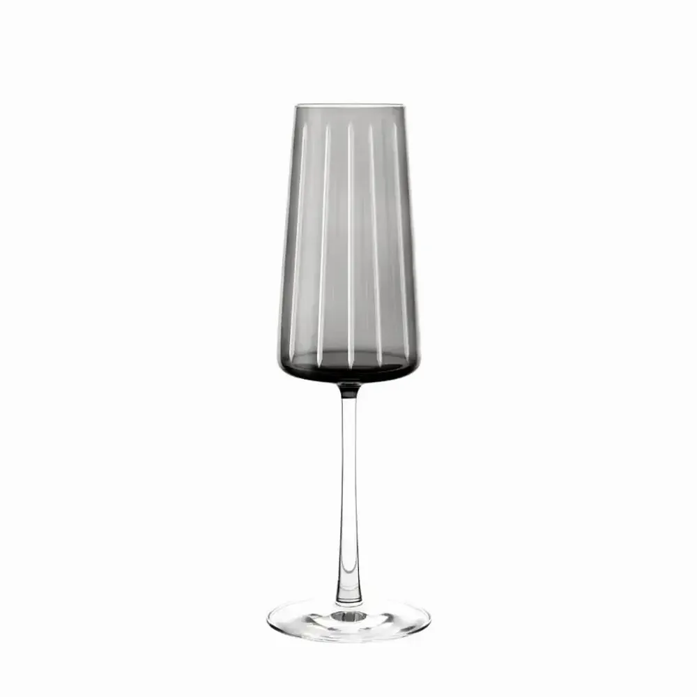 Glass - Vida LineaColored Champagne Glass Prosecco Grey - 1 piece 240 ml - PEKALLA CRISTAL GLASS