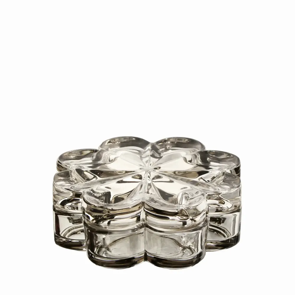 Cristallerie - Boîte en cristal TREFLE à bijoux Mokka - PEKALLA CRISTAL GLASS