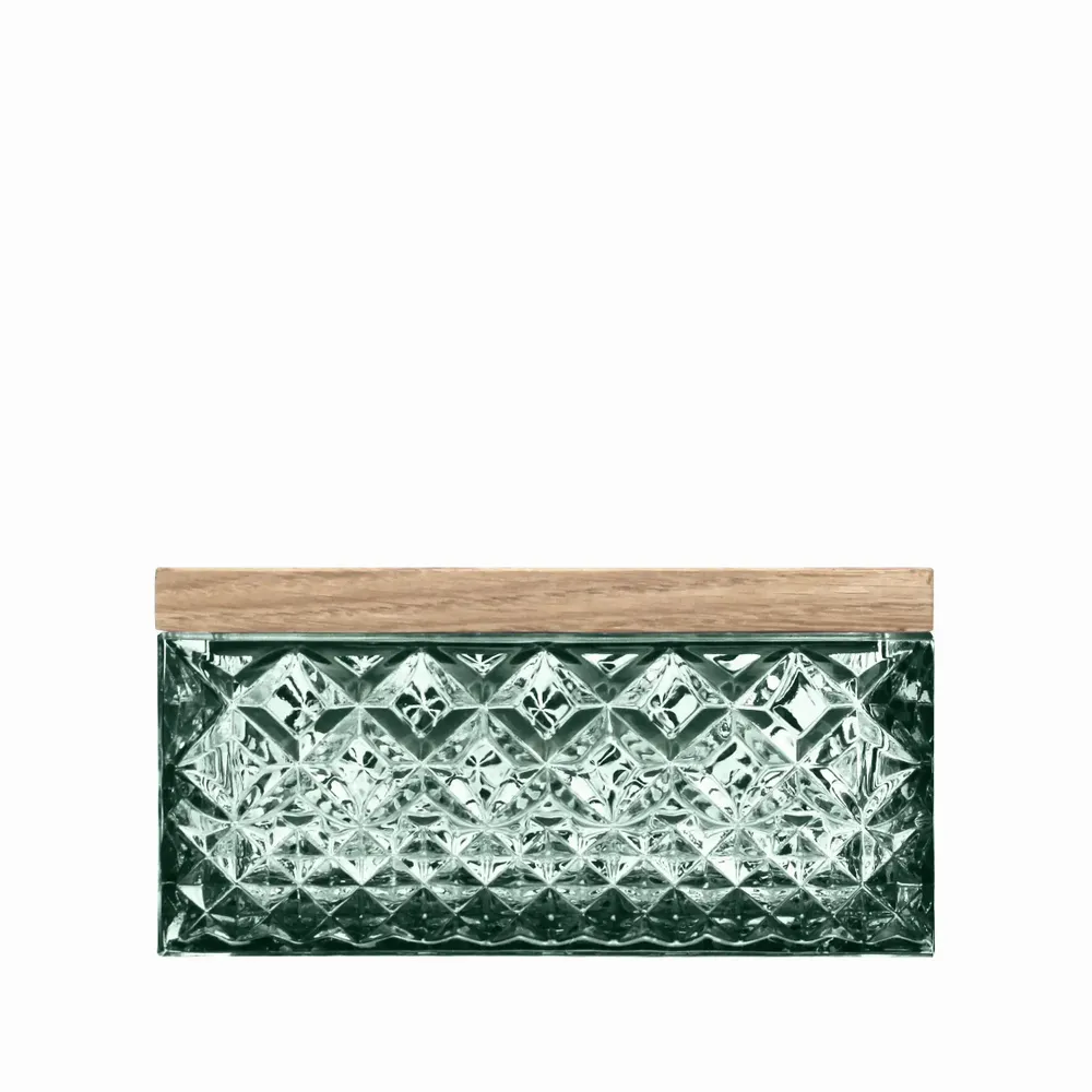Cristallerie - Boîte à bijoux en cristal avec un couvercle en bois Malachit - PEKALLA CRISTAL GLASS
