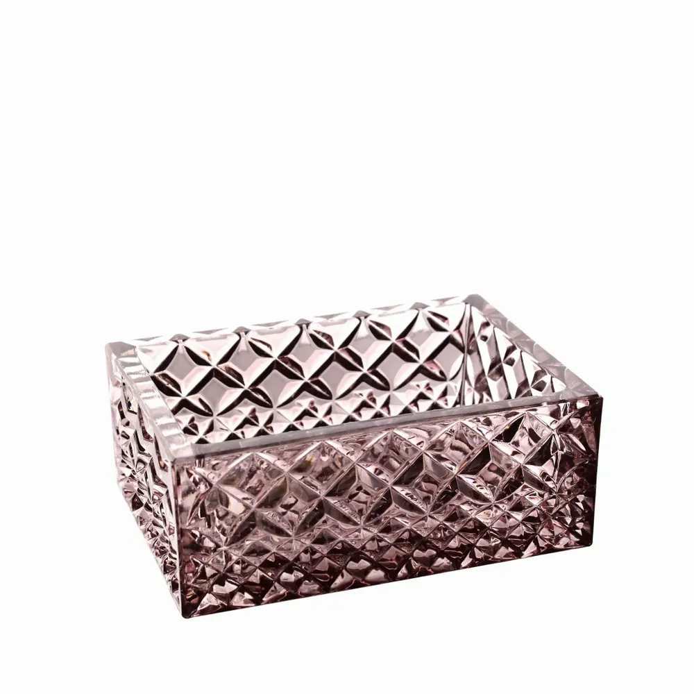 Cristallerie - Boîte à bijoux en cristal avec un couvercle en bois Slate - PEKALLA CRISTAL GLASS