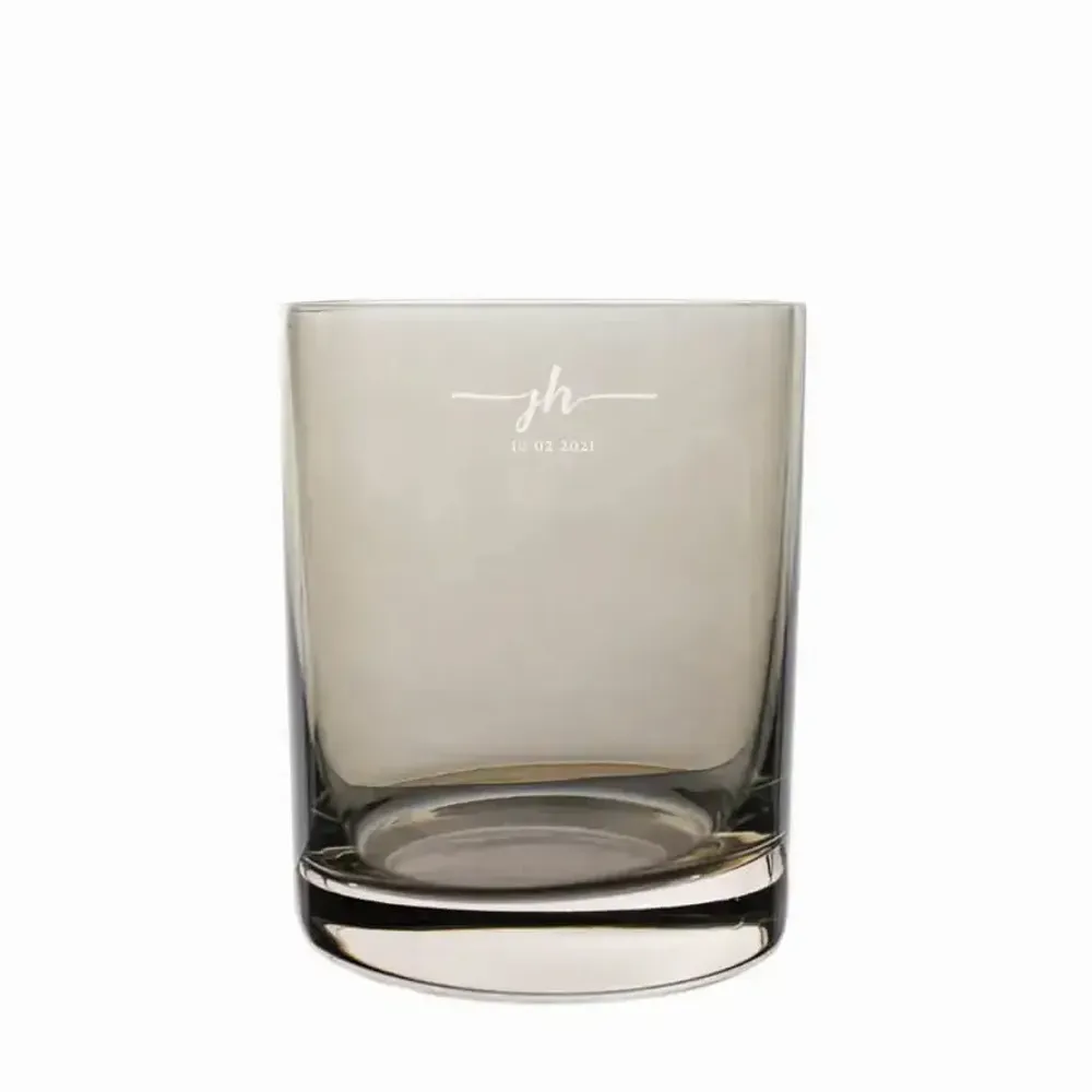 Glass - Kalatina Mokka Crystal Water Glasses with Engraving / Beverage - 6 Pieces 320 ml - PEKALLA CRISTAL GLASS