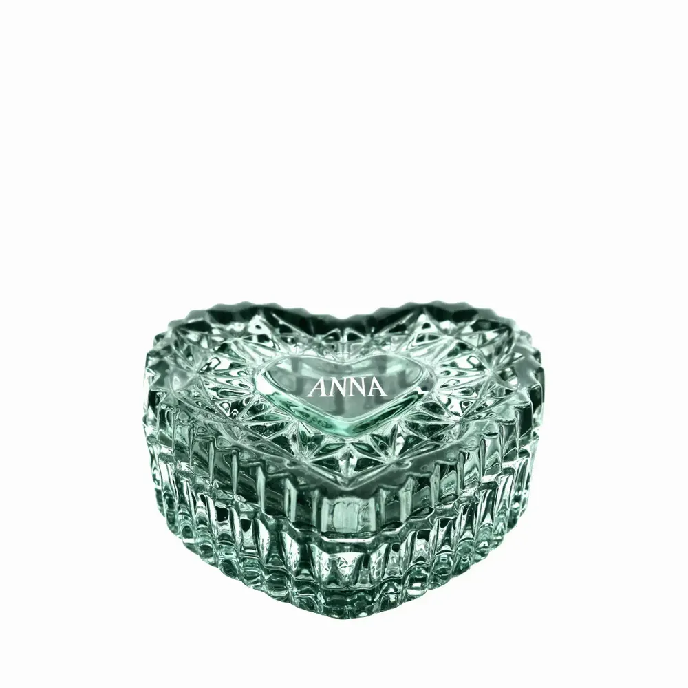 Cristallerie - Malachit Boîte à bijoux en cristal avec le nom - PEKALLA CRISTAL GLASS