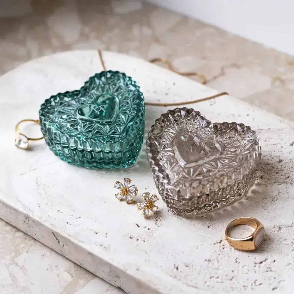 Cristallerie - Malachit Boîte à bijoux en cristal avec le nom - PEKALLA CRISTAL GLASS
