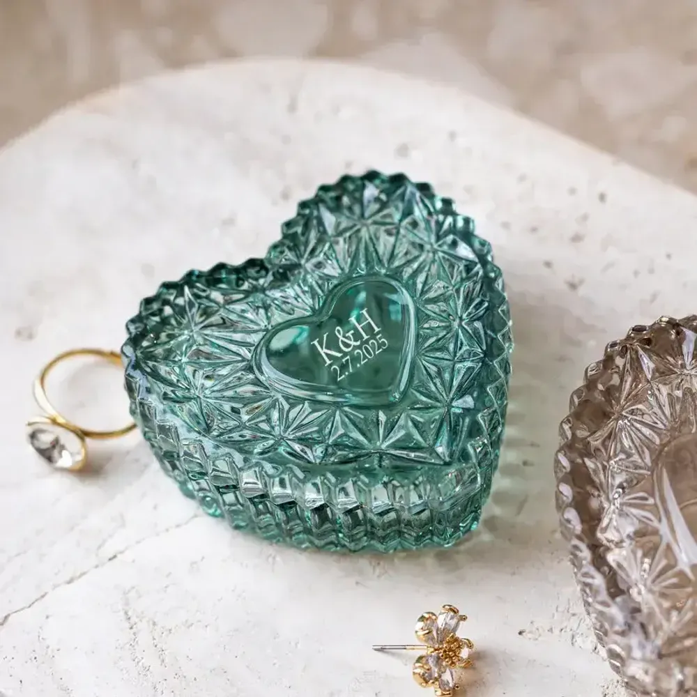 Cristallerie - Malachit Boîte en cristal pour les alliances du couple marié - PEKALLA CRISTAL GLASS