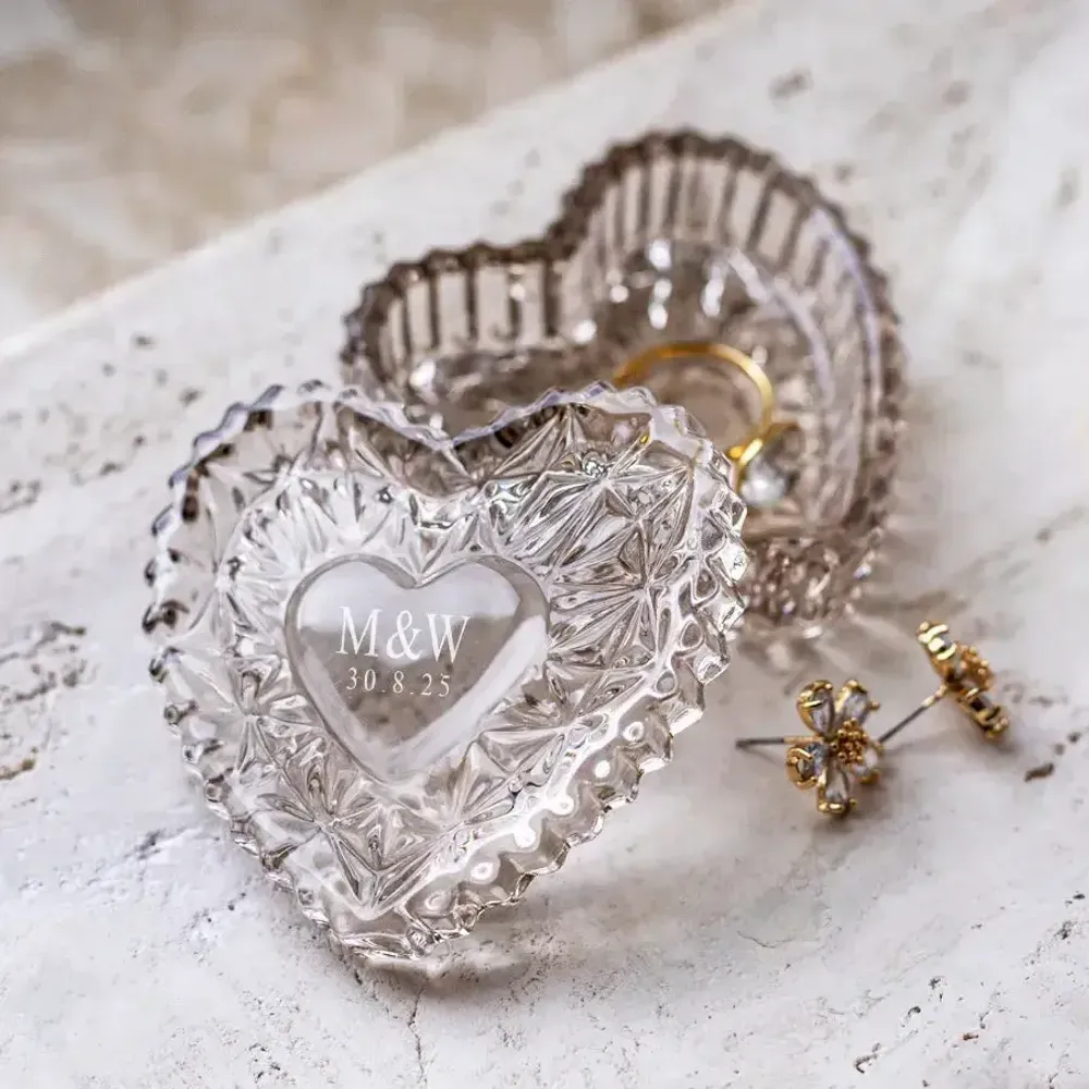 Cristallerie - Mokka Boîte en cristal pour les alliances du couple marié - PEKALLA CRISTAL GLASS