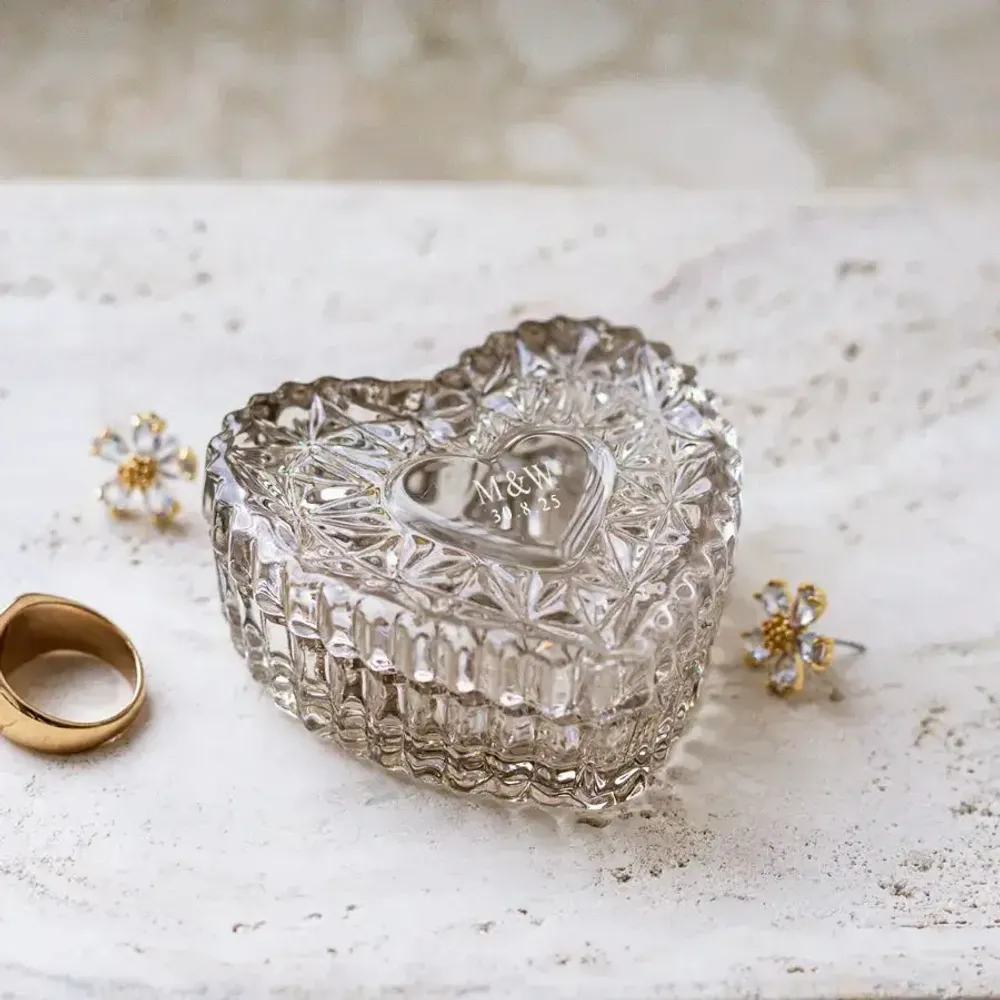 Cristallerie - Mokka Boîte en cristal pour les alliances du couple marié - PEKALLA CRISTAL GLASS