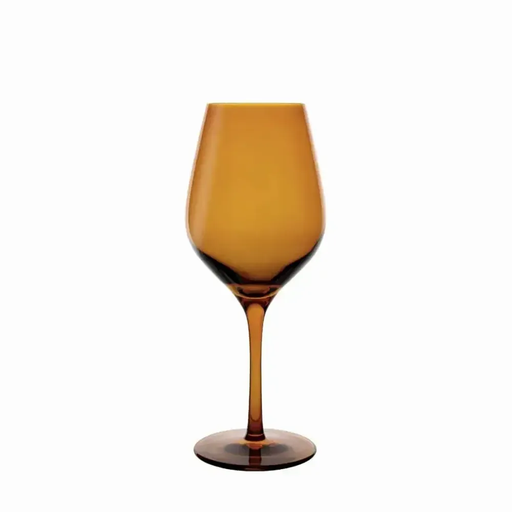 Crystal ware - Vispera Amber Colored Wine Glass - 6 pieces 480 ml - PEKALLA CRISTAL GLASS