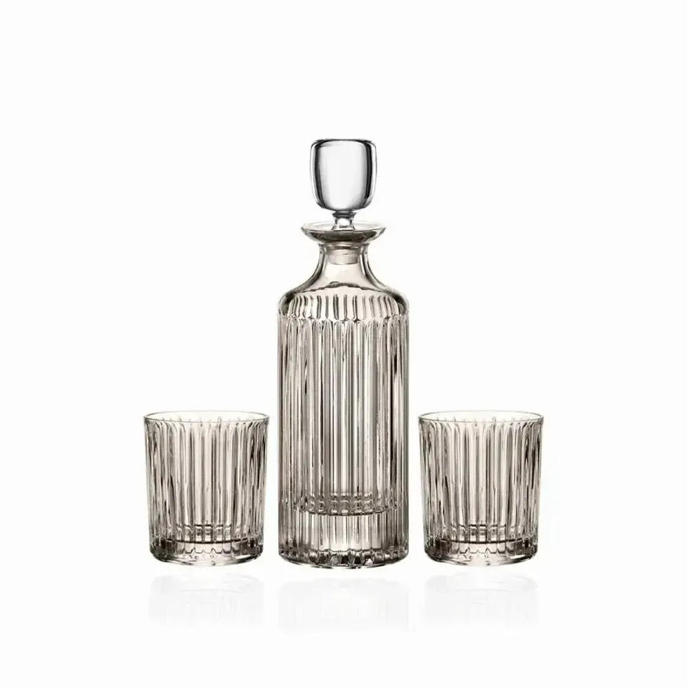 Crystal ware - Mokka Crystal Decanter + Whiskey Glasses - 2 pieces 280 ml - PEKALLA CRISTAL GLASS