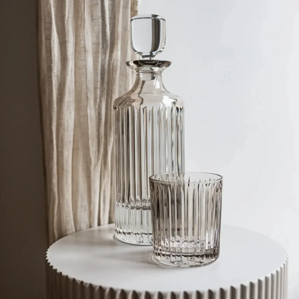 Crystal ware - Mokka Crystal Decanter + Whiskey Glasses - 2 pieces 280 ml - PEKALLA CRISTAL GLASS