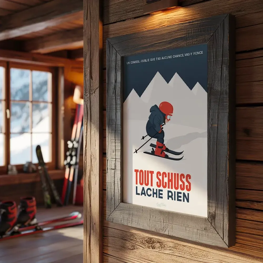 Poster - Framed poster Tout Schuss - COSYNÉVÉ - MOUNTAIN POSTERS