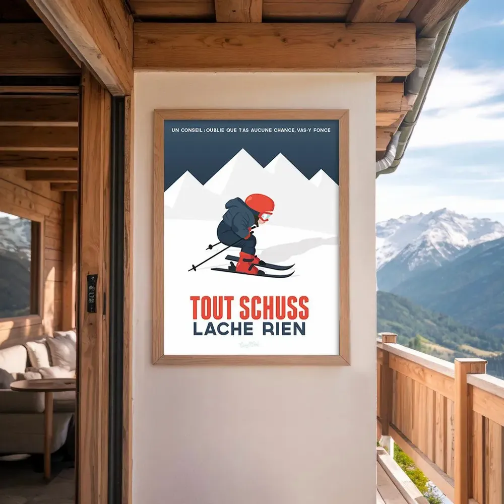 Poster - Framed poster Tout Schuss - COSYNÉVÉ - MOUNTAIN POSTERS