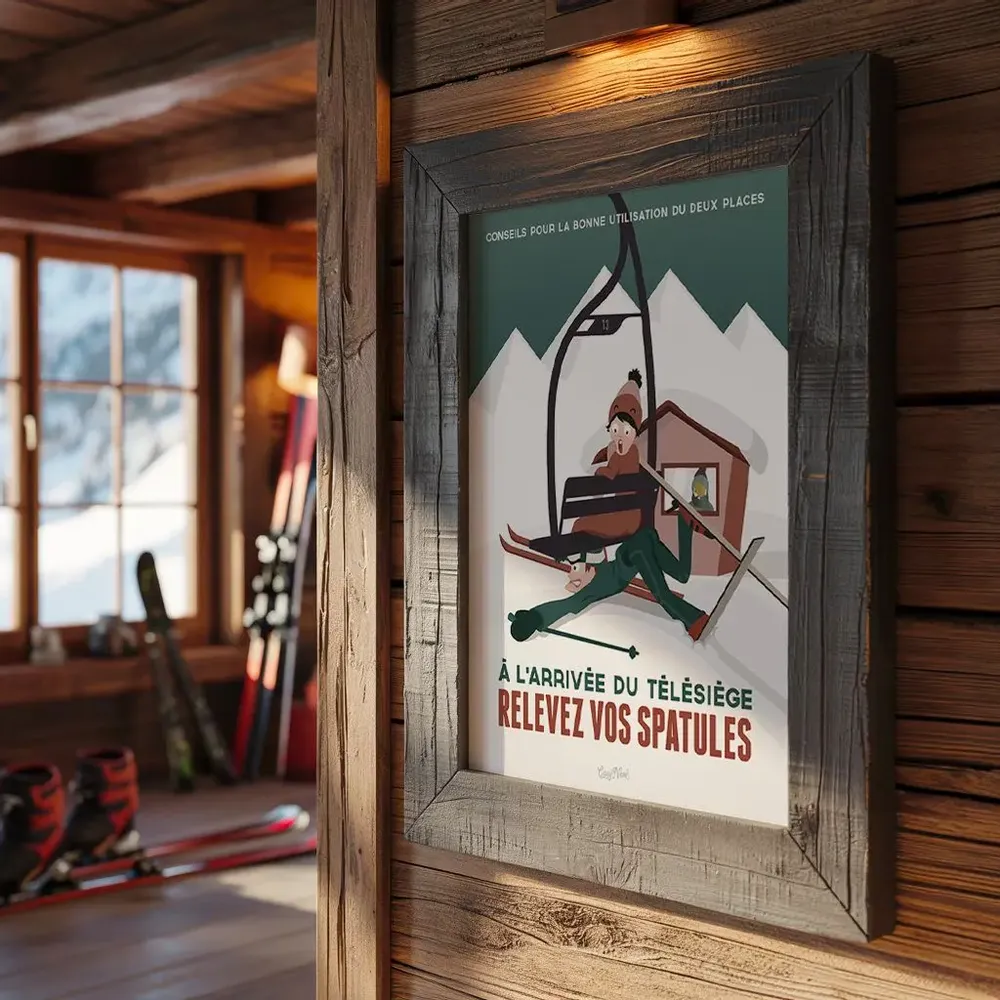 Poster - Framed poster La Raclette : Verte - COSYNÉVÉ - MOUNTAIN POSTERS