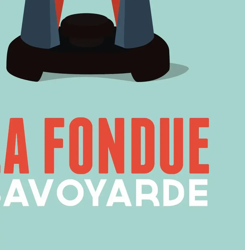 Affiches - Affiche encadrée La Fondue : Bleu - COSYNÉVÉ - MOUNTAIN POSTERS