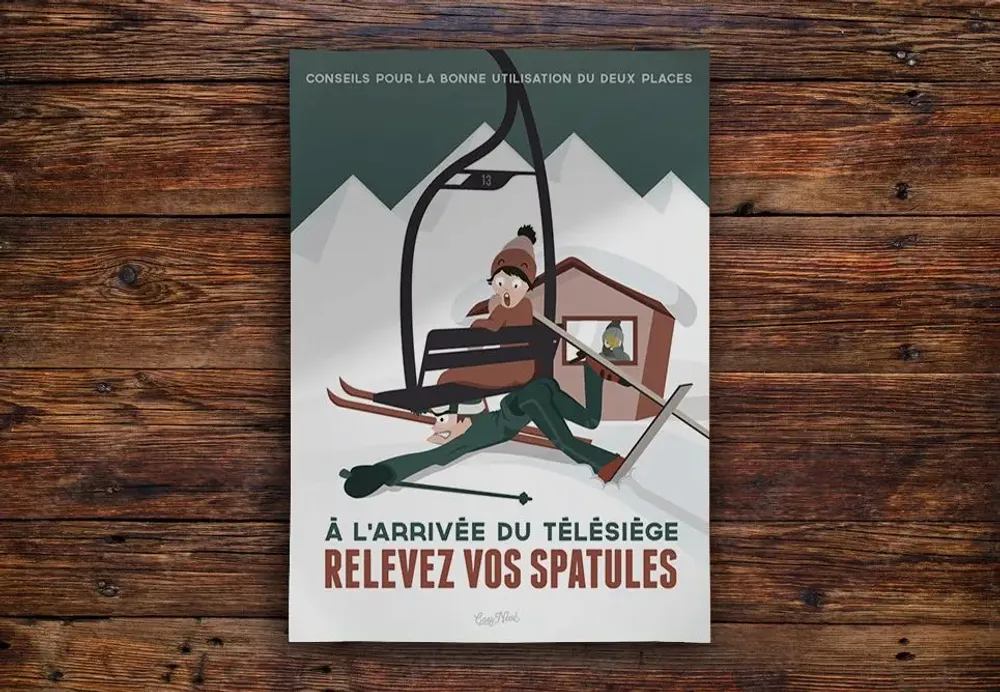 Poster - Poster Relevez Les Spatules - COSYNÉVÉ - MOUNTAIN POSTERS