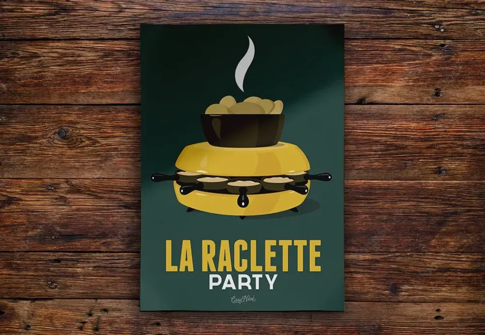 Poster - Poster La Raclette : Verte - COSYNÉVÉ - MOUNTAIN POSTERS