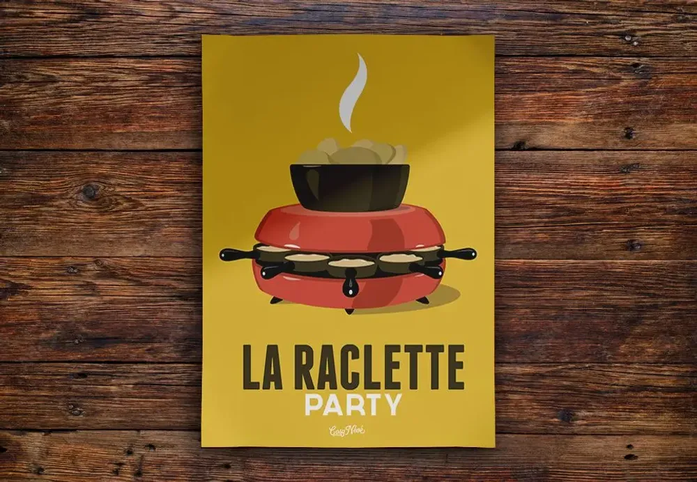 Poster - Poster La Raclette : Jaune - COSYNÉVÉ - MOUNTAIN POSTERS