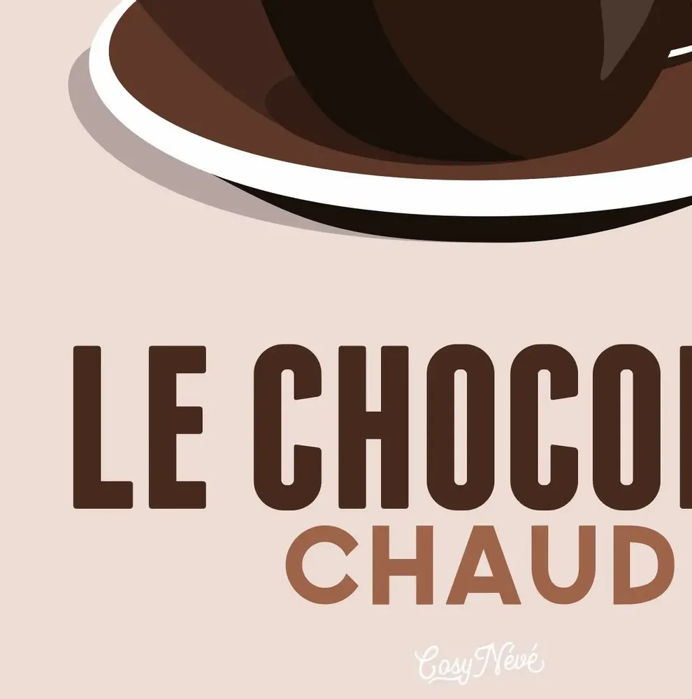 Poster - Poster Le Chocolat Chaud : Beige - COSYNÉVÉ - MOUNTAIN POSTERS
