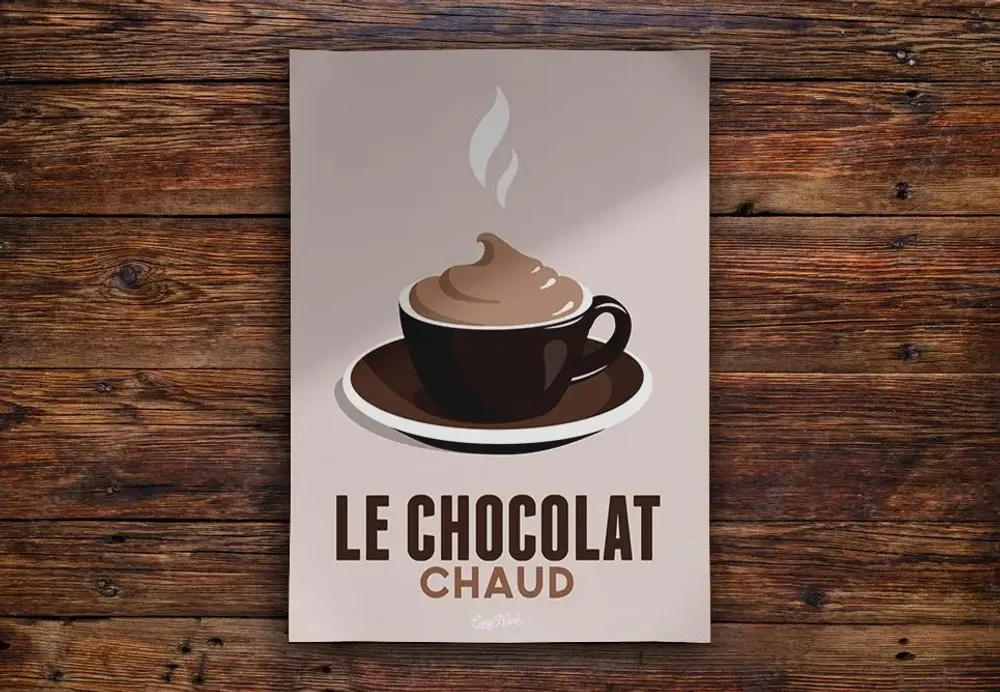 Poster - Poster Le Chocolat Chaud : Beige - COSYNÉVÉ - MOUNTAIN POSTERS