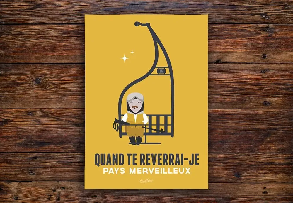 Poster - Poster Qd Te Reverrai-Je Jaune - COSYNÉVÉ - MOUNTAIN POSTERS