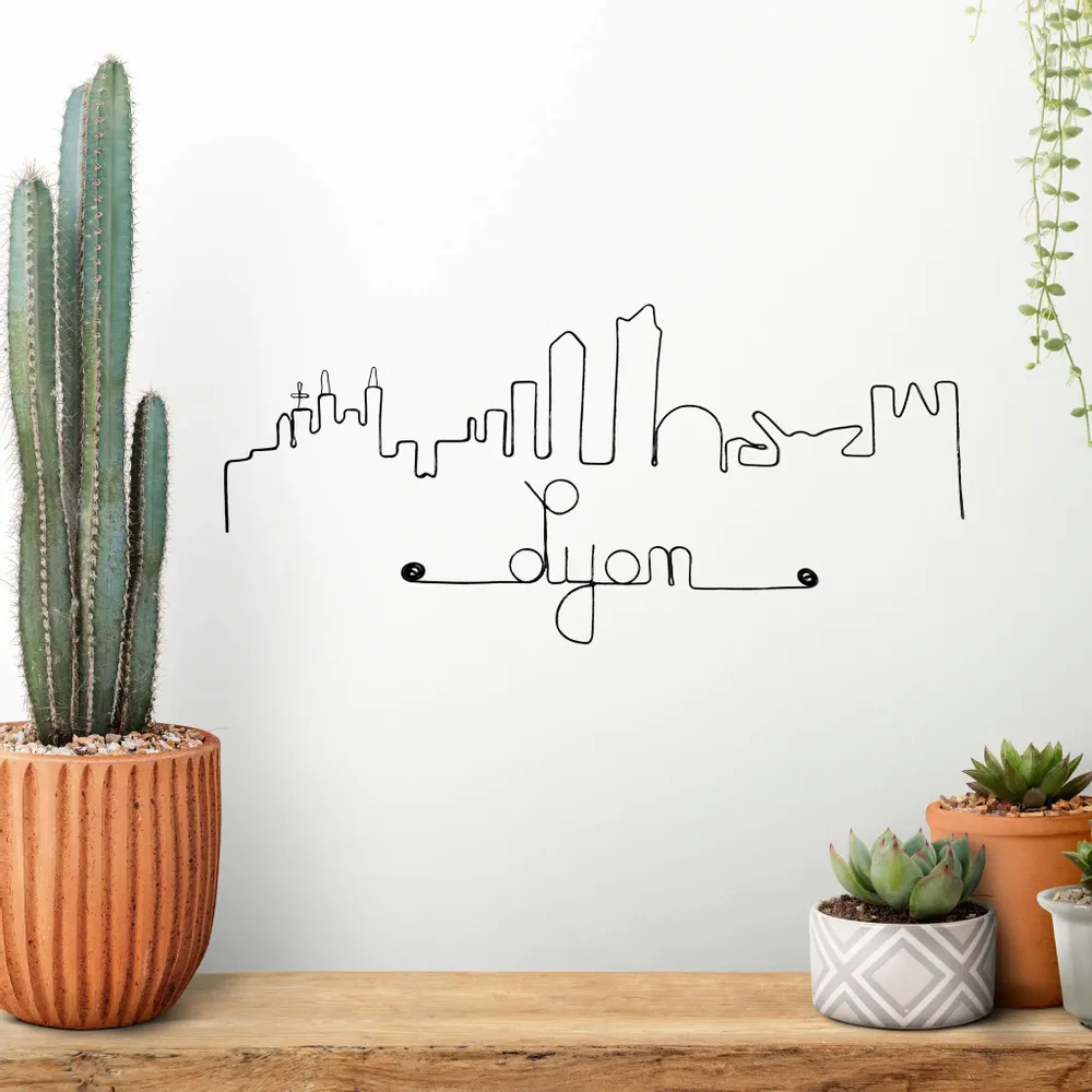 Other wall decoration - Wire Wall Decoration\" Lyon Line\ "” - to be pinned - BIJOUX DE MUR