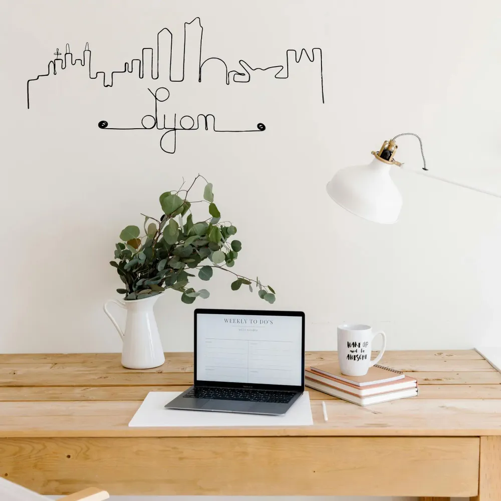 Other wall decoration - Wire Wall Decoration\" Lyon Line\ "” - to be pinned - BIJOUX DE MUR