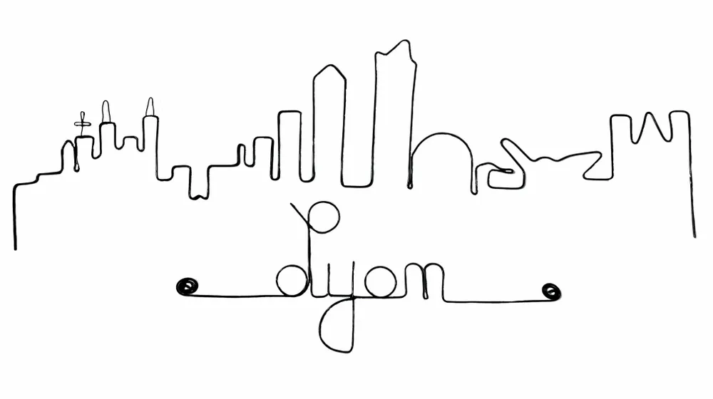 Other wall decoration - Wire Wall Decoration\" Lyon Line\ "” - to be pinned - BIJOUX DE MUR