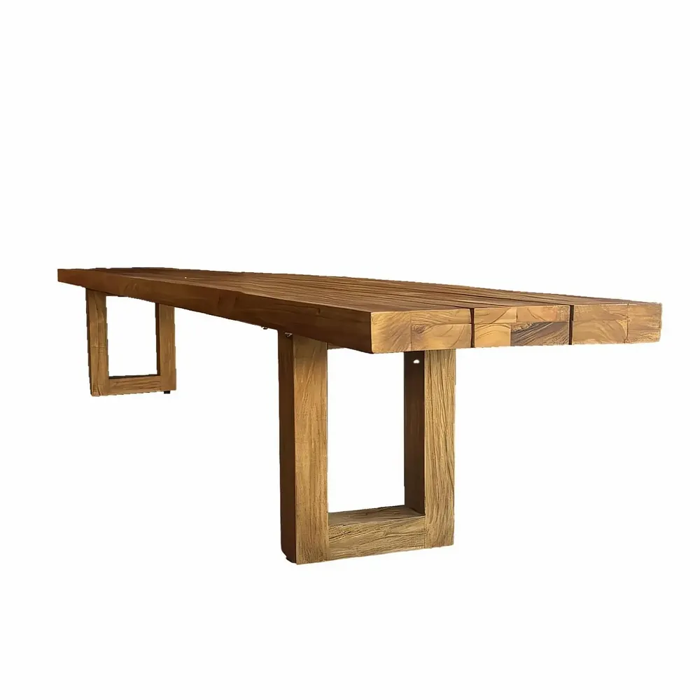 Bancs - Banc avec pied carré, naturel, 220 - BAZAR BIZAR LIVING